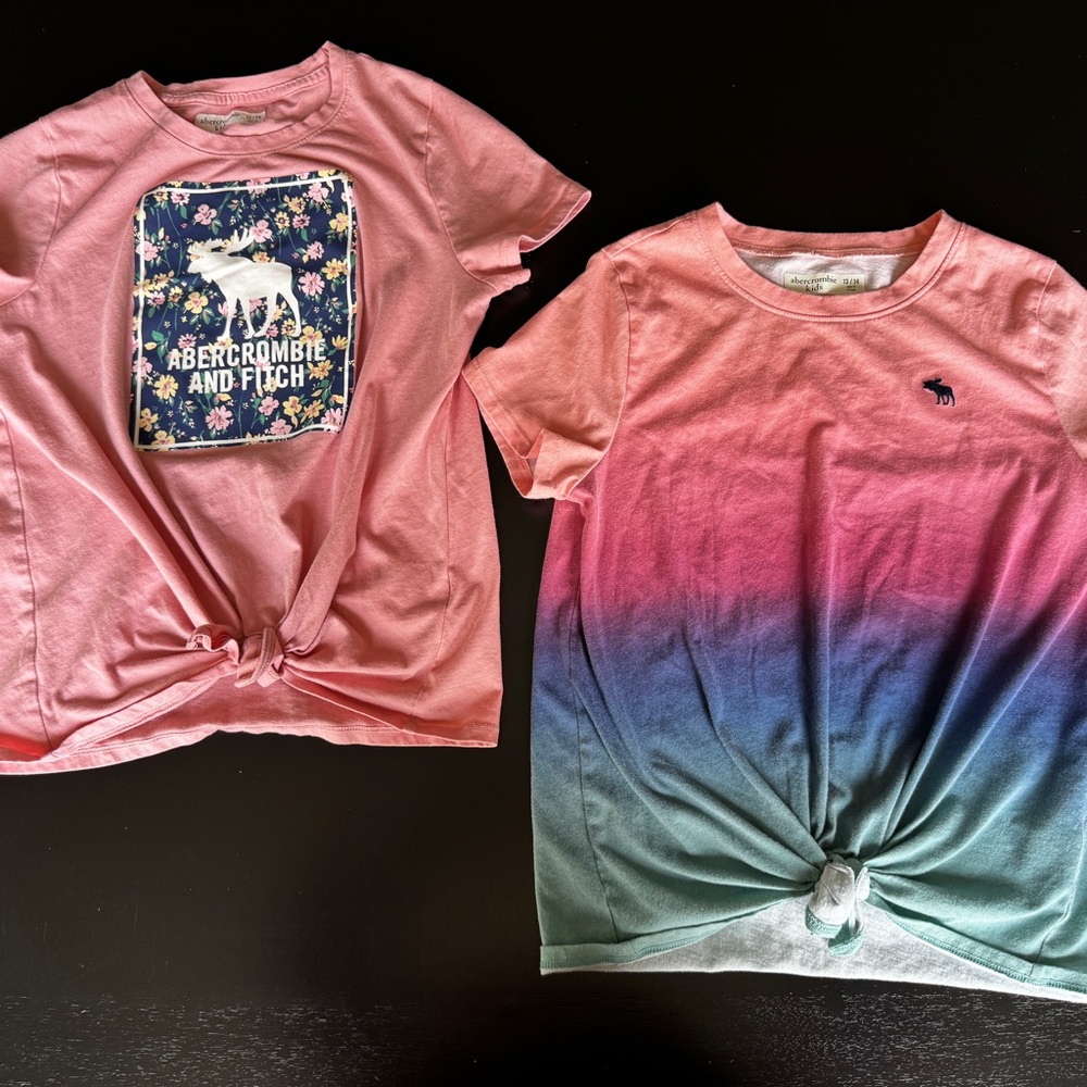 Abercrombie Kids Pink and Blue Ombre Tees